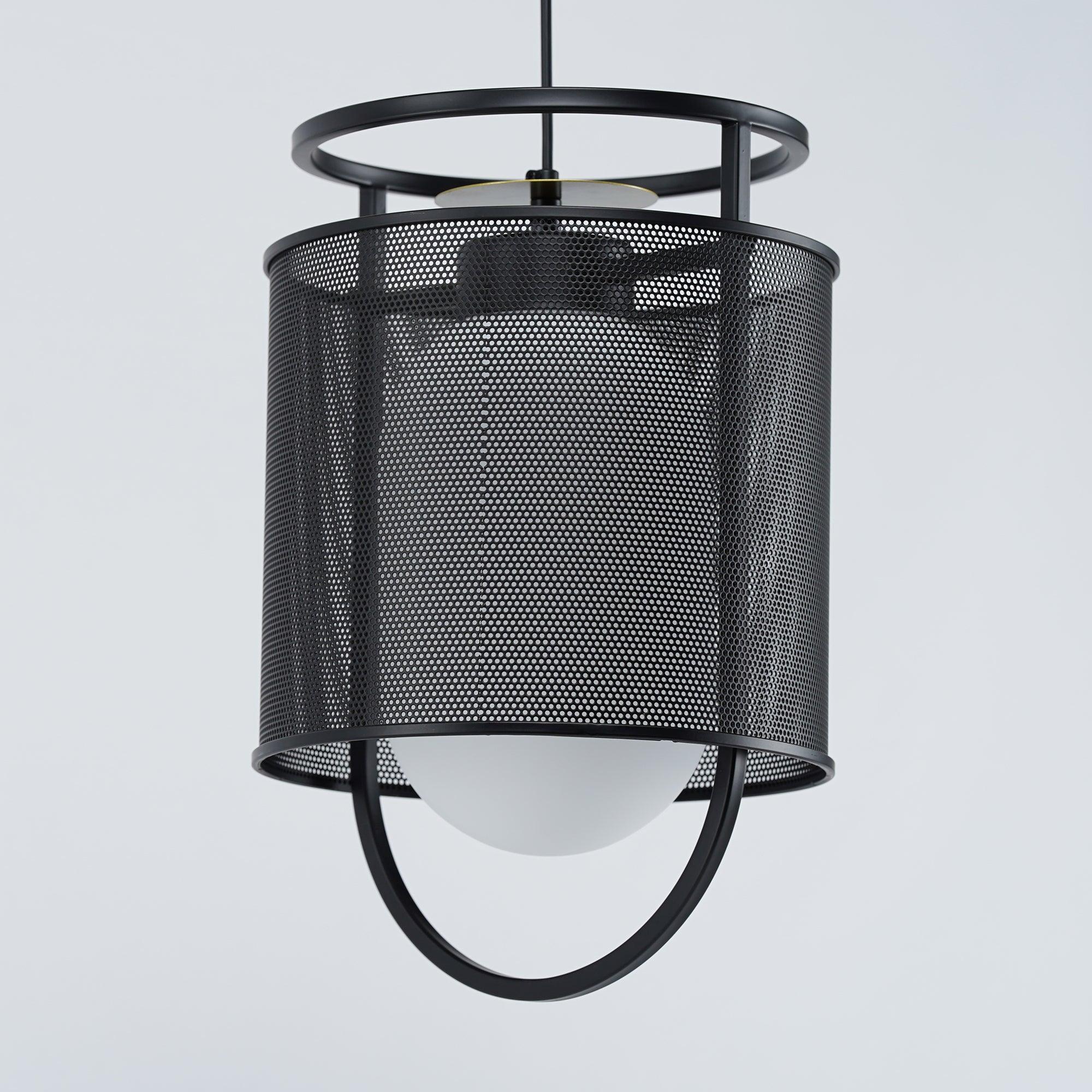 Meren Pendant Lamp Mesh Cylinder Brass Accent Industrial-Neutral Decor