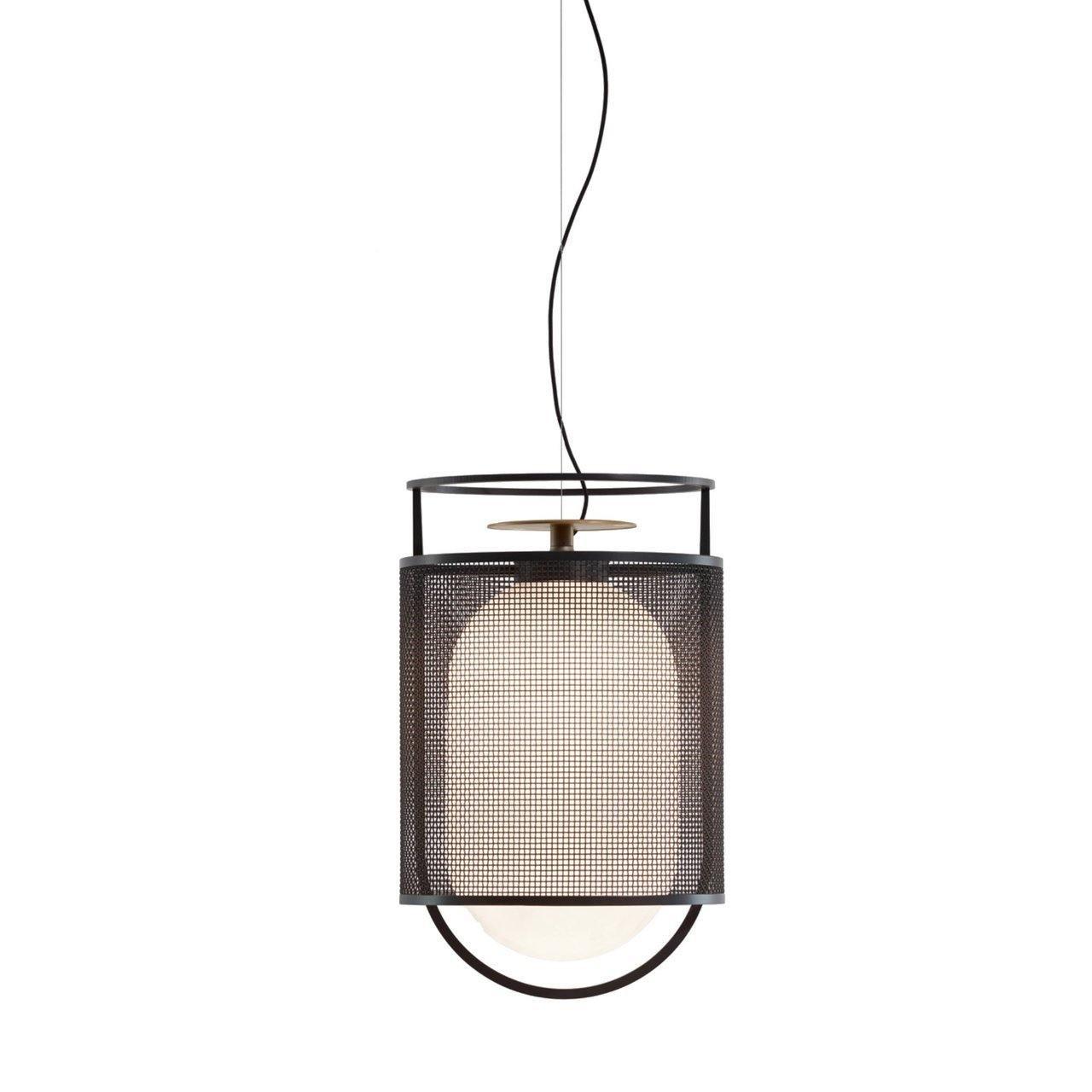 Meren Pendant Lamp Mesh Cylinder Brass Accent Industrial-Neutral Decor