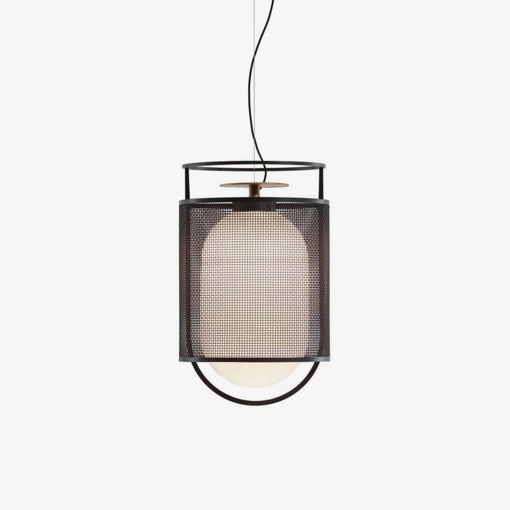 Meren Pendant Lamp Mesh Cylinder Brass Accent Industrial-Neutral Decor