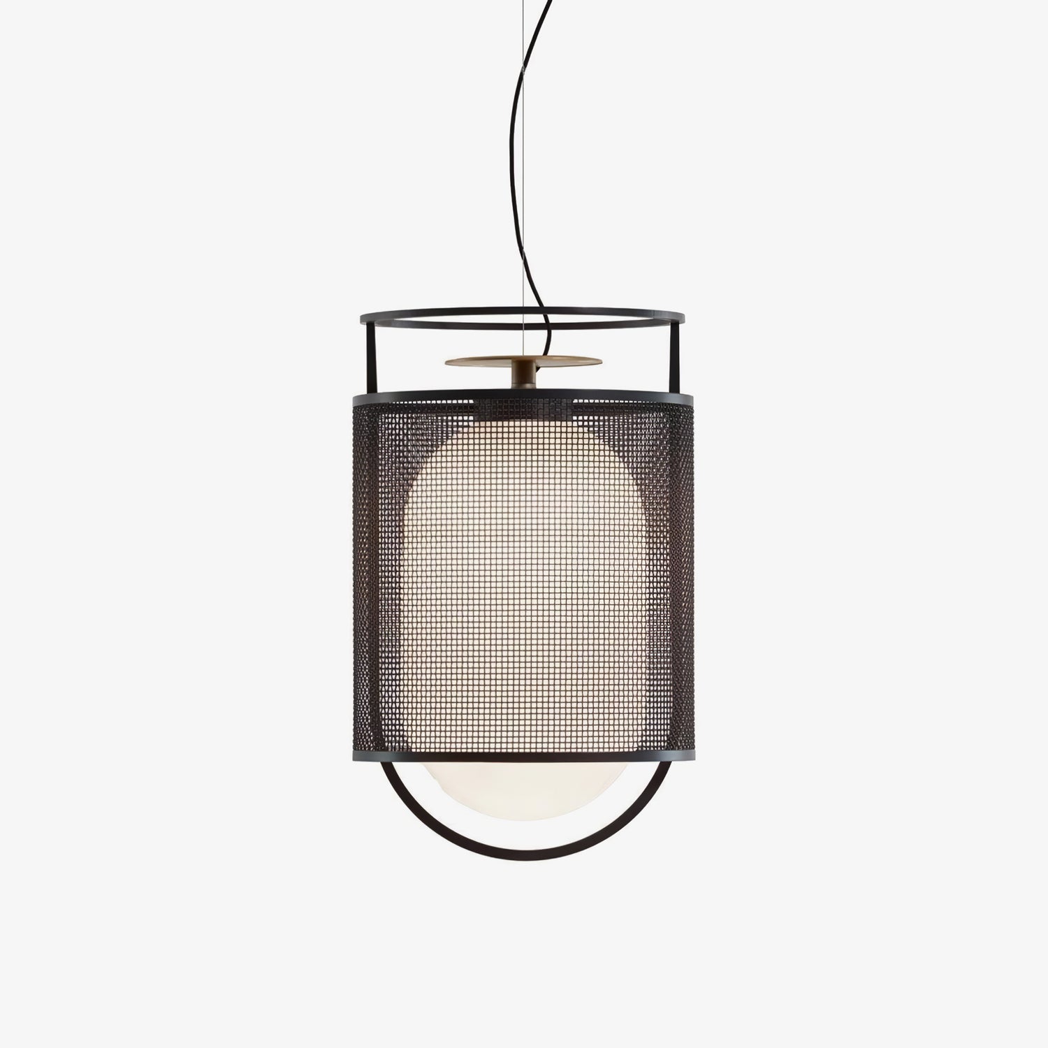 Meren Pendant Lamp Mesh Cylinder Brass Accent Industrial-Neutral Decor
