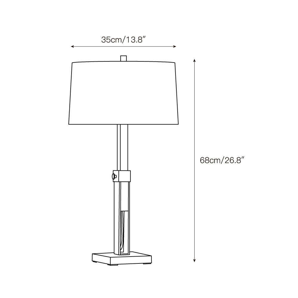 Denley Table Lamp shown in a modern living room setting.