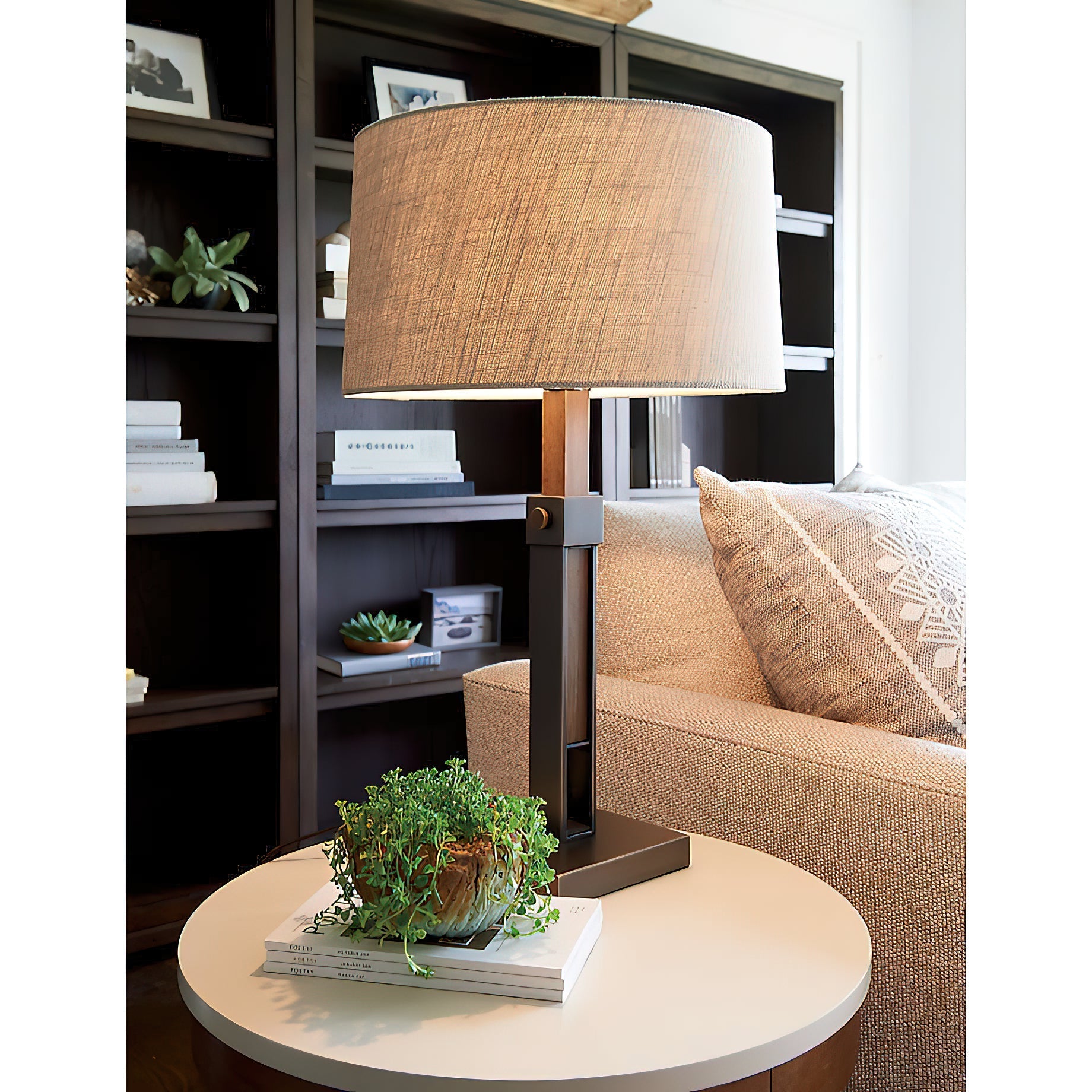The base of the Denley Table Lamp with its bronze finish.