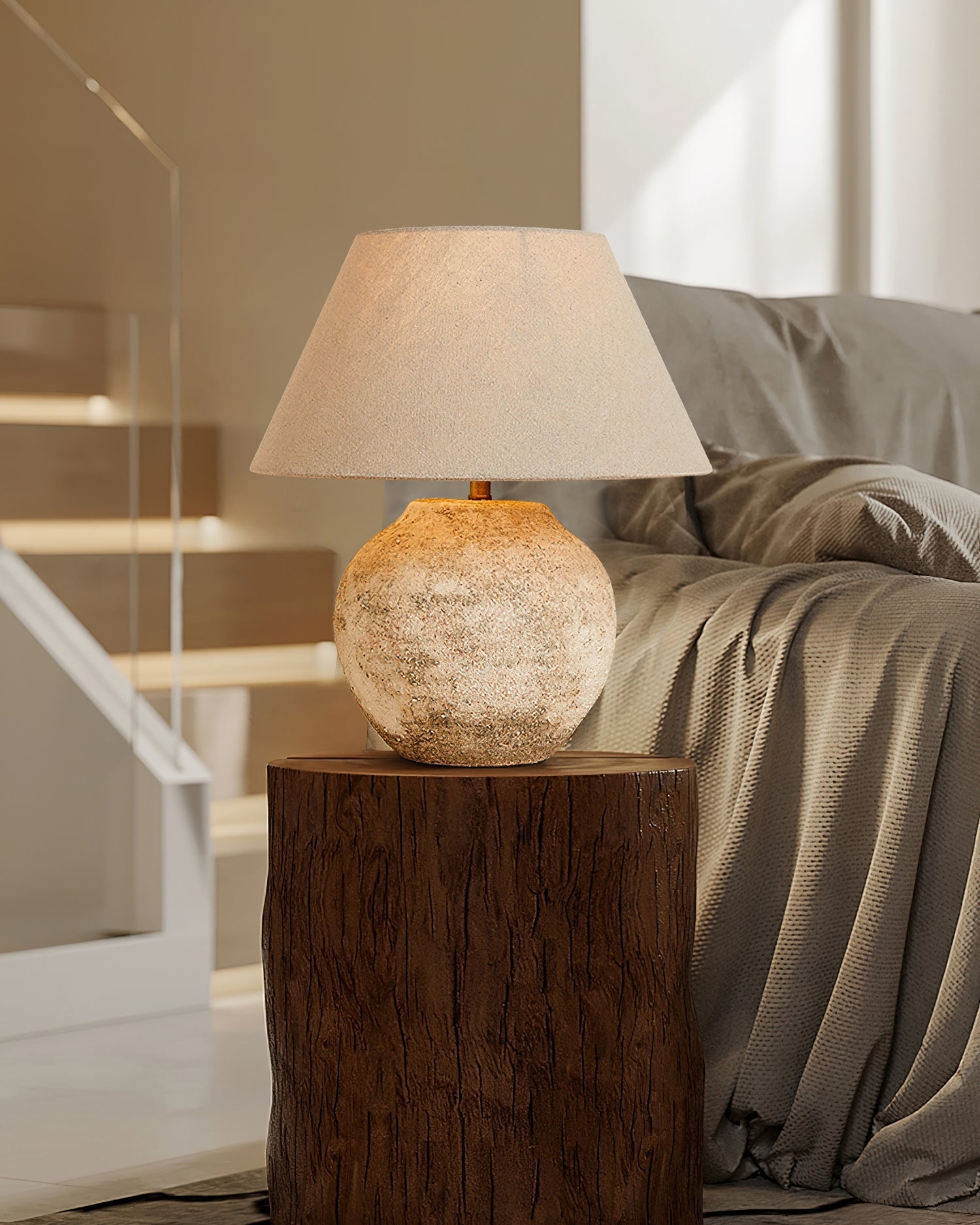 Siv Table Lamp Desert Sand Ceramic Base-Neutral Decor