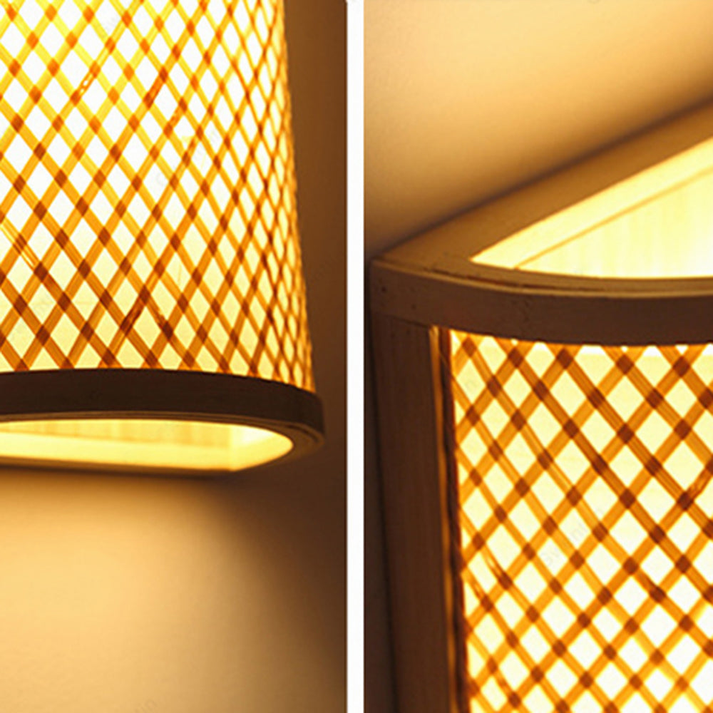 Muto Led Wall Mounted Bedside Lamp, Rattan/Acrylic, Bedroom - Neutral Decor