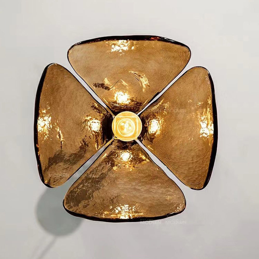 Arisha Handmade Retro Glass Pendant Light, Four-leaf Flower - Neutral Decor