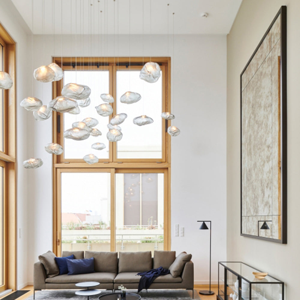 Avi Minimalist Spherical Glass Pendant Light, 3 Colour - Neutral Decor