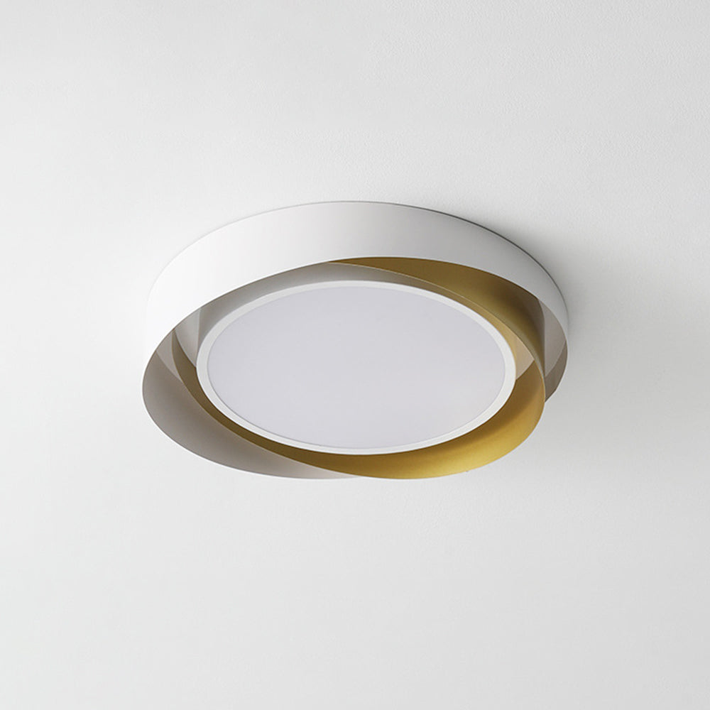 Arisha Modern Geometric Metal/Acrylic Flush Mount Ceiling Light, White/Gold - Neutral Decor