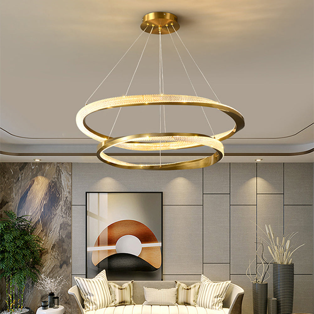 Arisha Minimalist Ring Spiral Shape Pendant Light,Gold - Neutral Decor