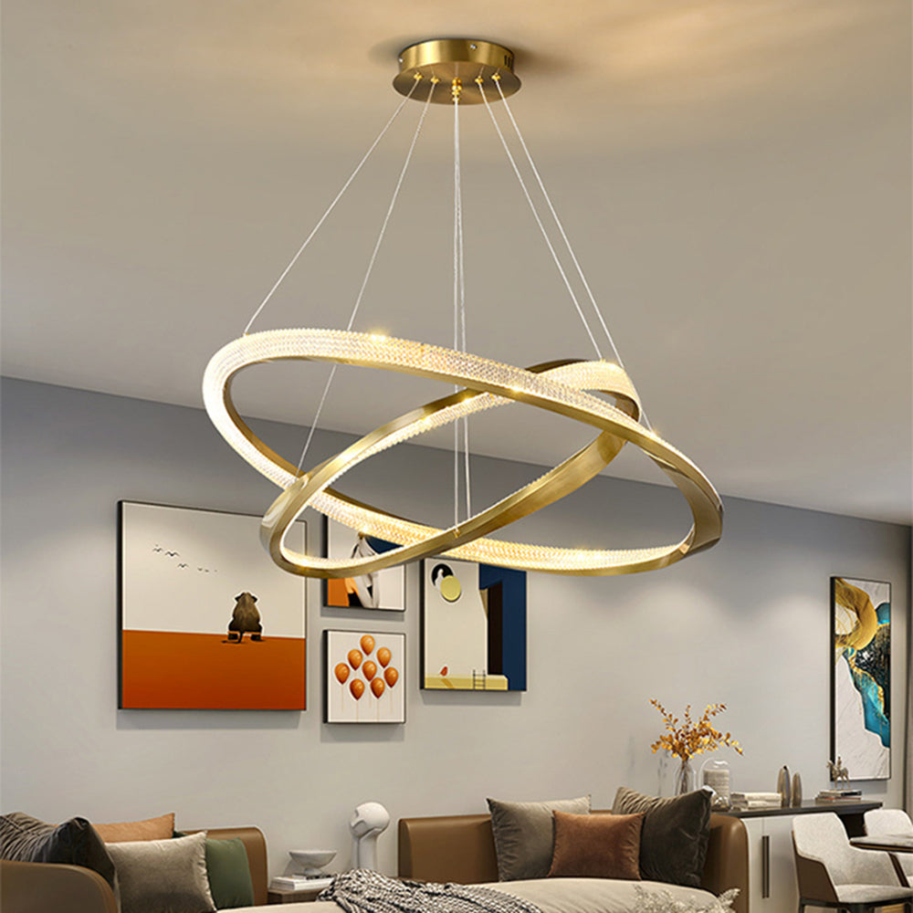 Arisha Minimalist Ring Spiral Shape Pendant Light,Gold - Neutral Decor