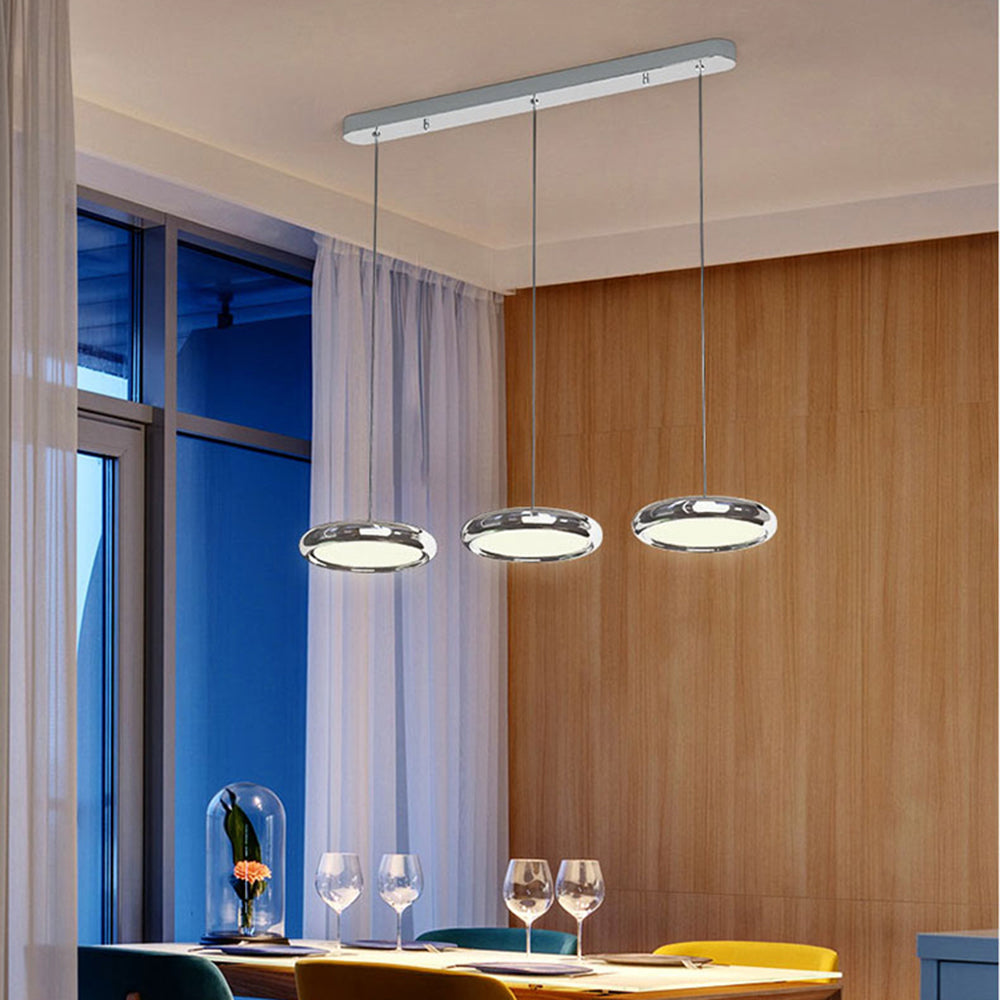 Arisha Minimalist Circular Metal Pendant Light,Silver/Gold/Rose Gold - Neutral Decor