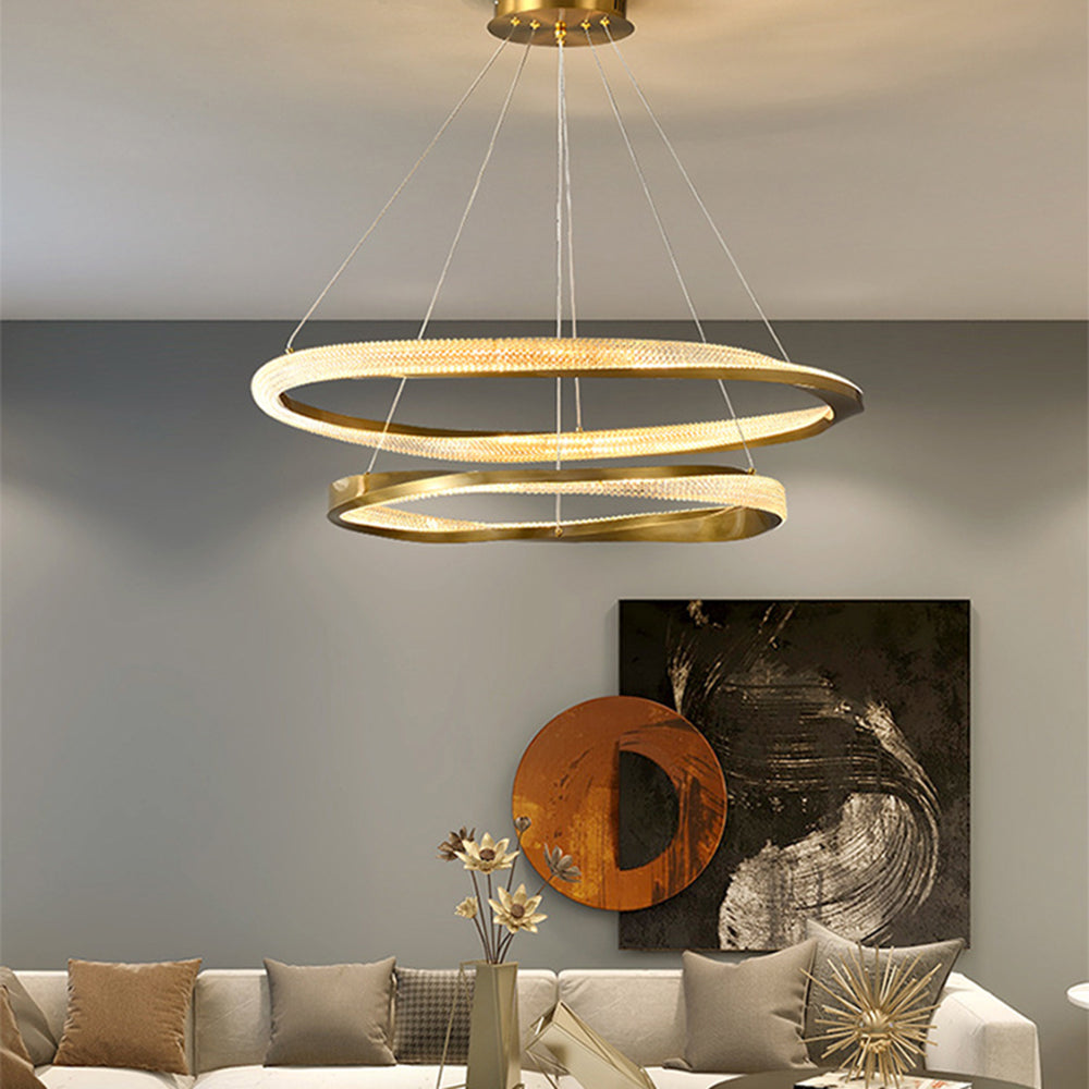 Arisha Minimalist Ring Spiral Shape Pendant Light,Gold - Neutral Decor