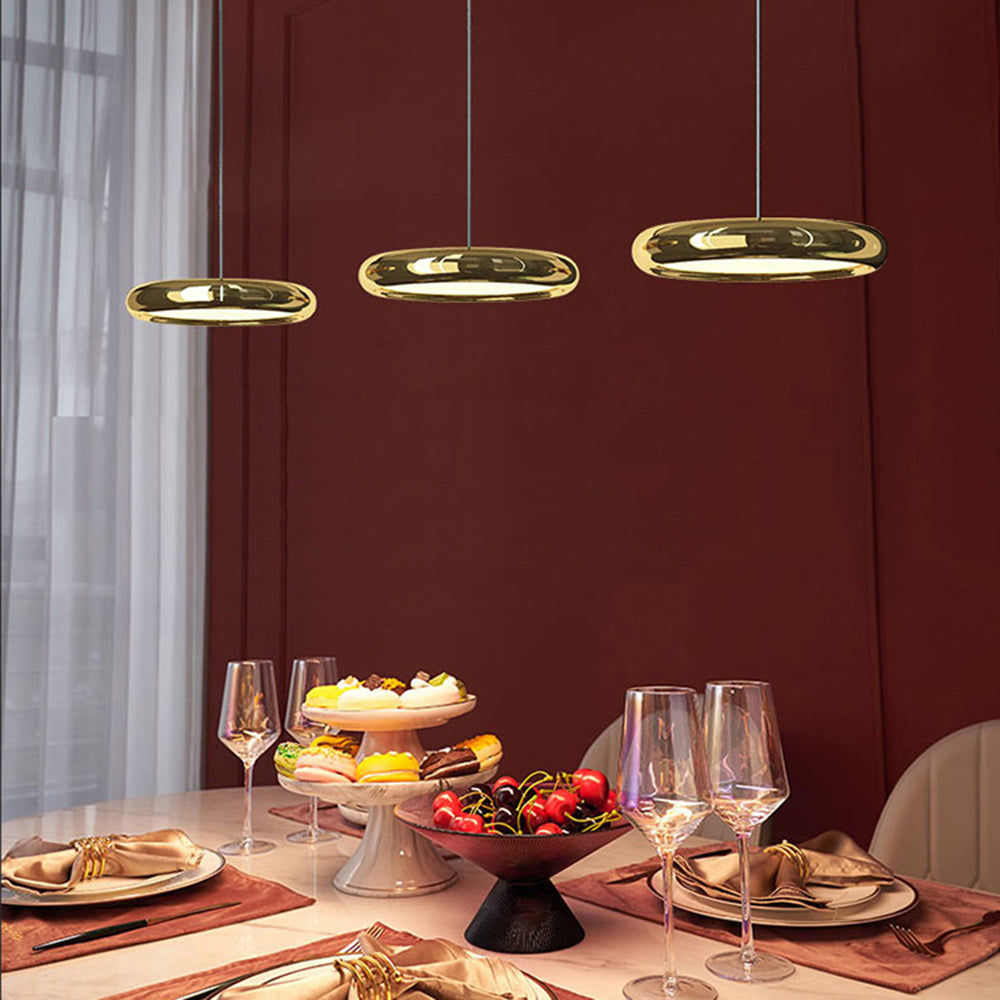 Arisha Minimalist Circular Metal Pendant Light,Silver/Gold/Rose Gold - Neutral Decor