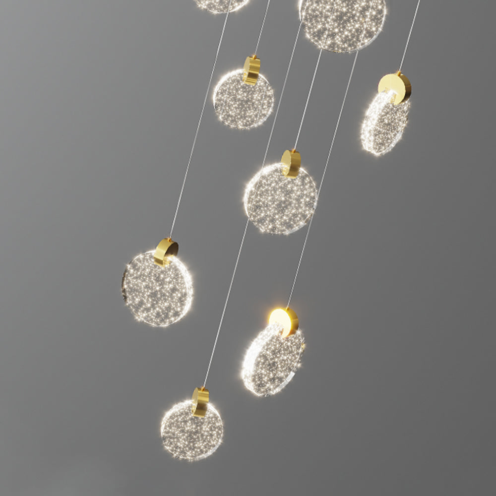 Kristy Luxury Circular Ripple Round Crystal Golden Chandelier - Neutral Decor