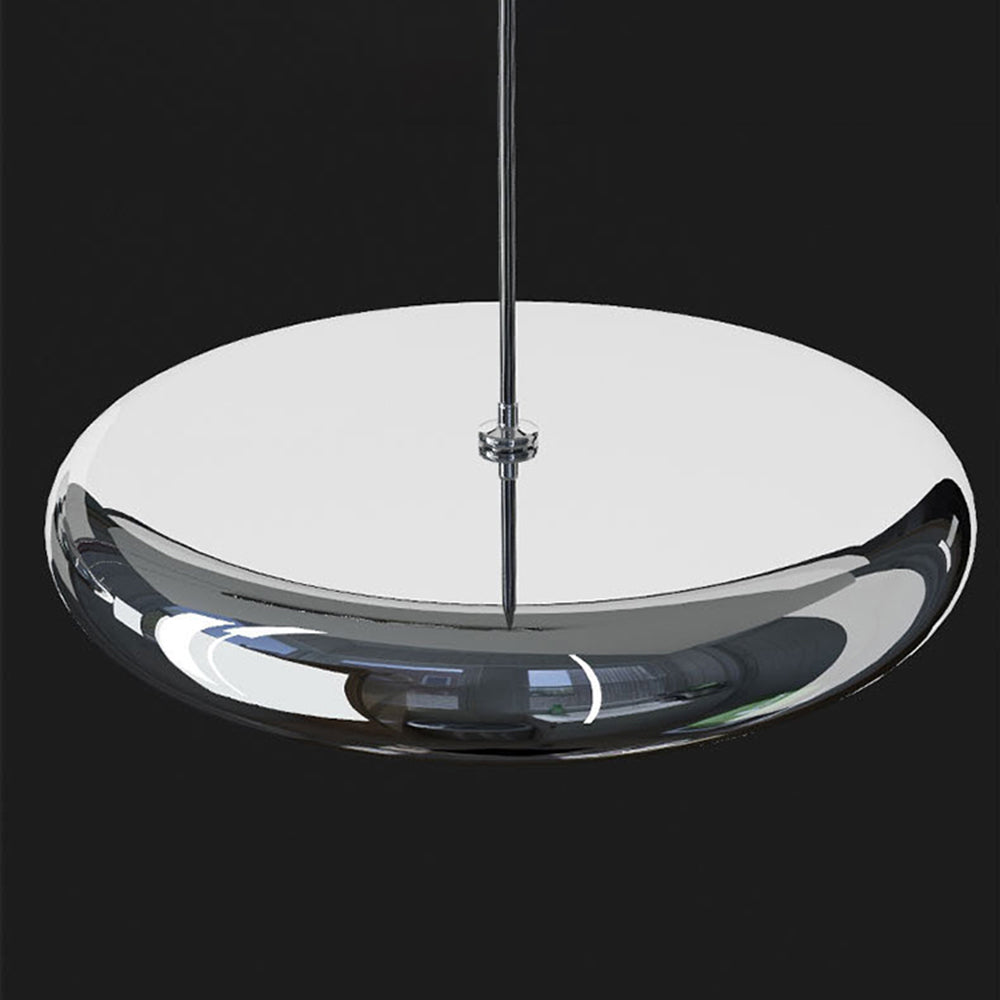 Arisha Minimalist Circular Metal Pendant Light,Silver/Gold/Rose Gold - Neutral Decor