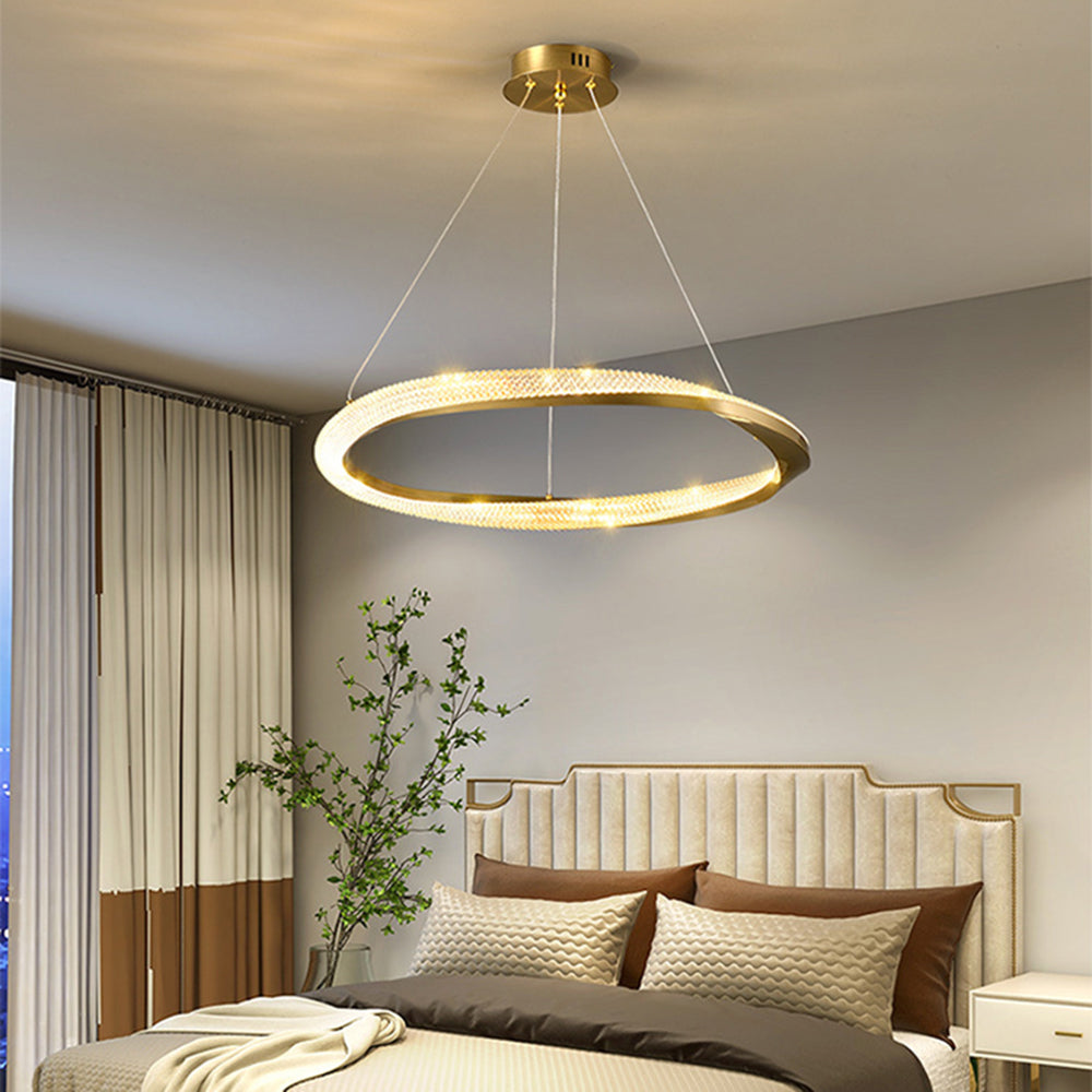Arisha Minimalist Ring Spiral Shape Pendant Light,Gold - Neutral Decor