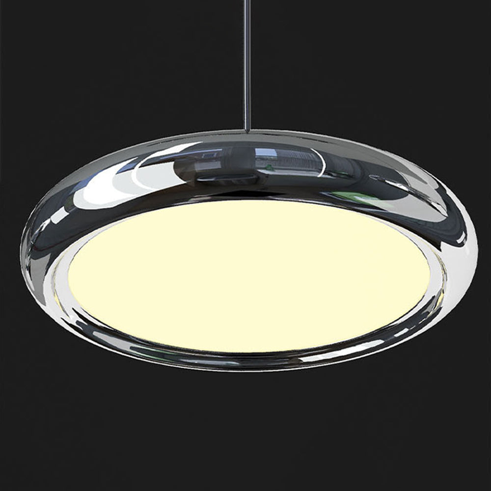 Arisha Minimalist Circular Metal Pendant Light,Silver/Gold/Rose Gold - Neutral Decor