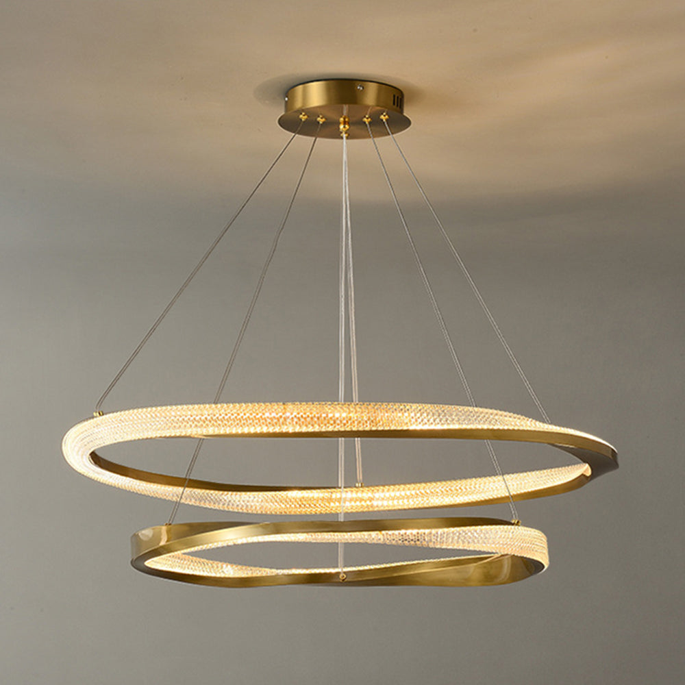 Arisha Minimalist Ring Spiral Shape Pendant Light,Gold - Neutral Decor