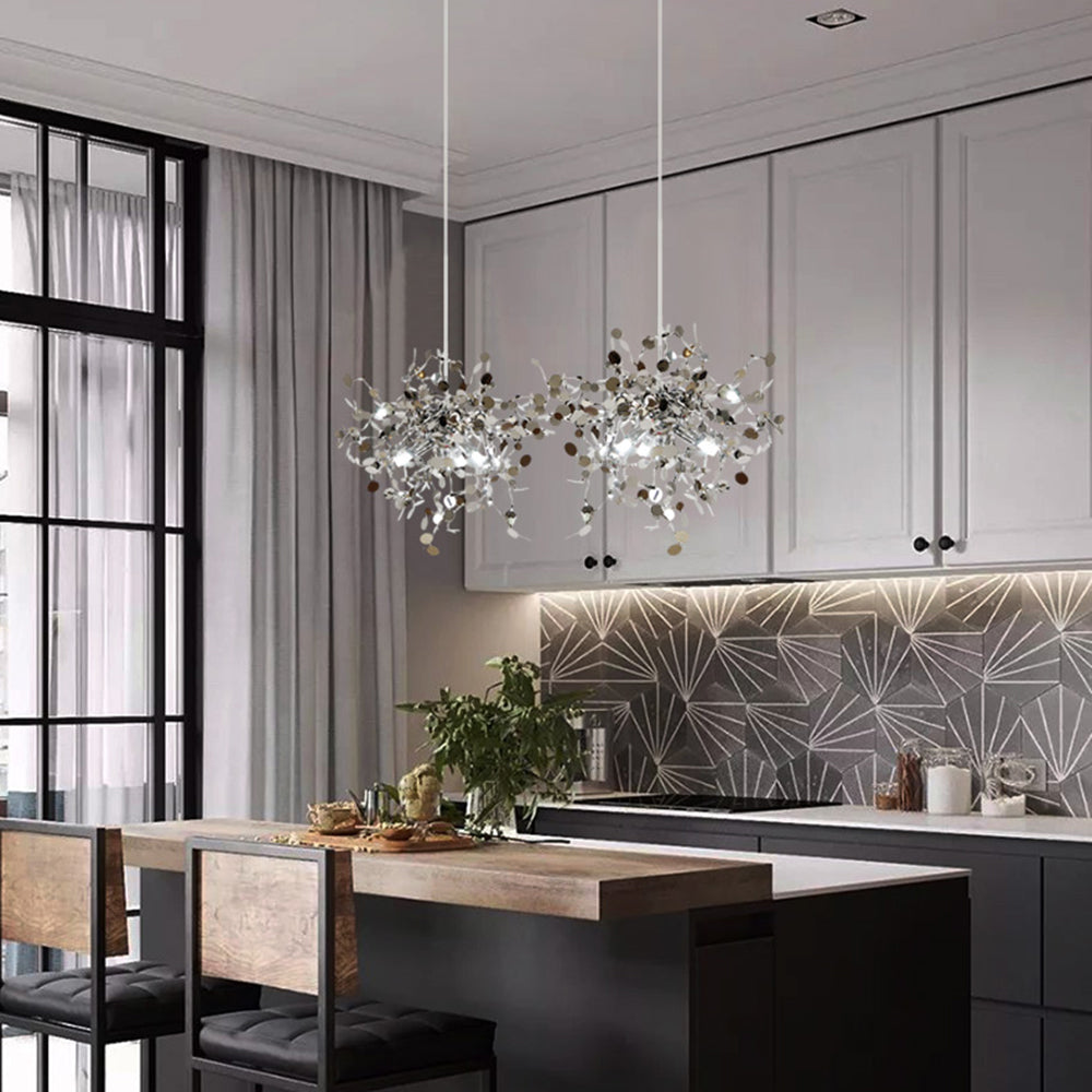 Olivia Artsy Classy Cluster Fireworks Pendant Light, Stainless steel - Neutral Decor