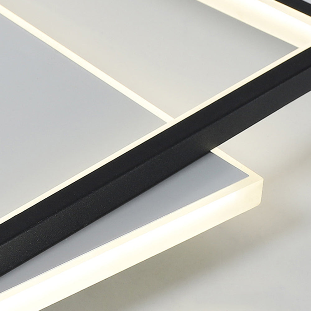Arisha Modern Square/ Round Flush Mount Ceiling Light, Black with White - Neutral Decor