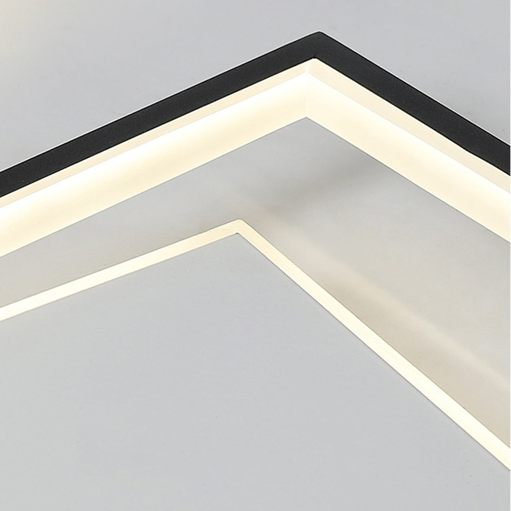 Arisha Modern Square/ Round Flush Mount Ceiling Light, Black with White - Neutral Decor