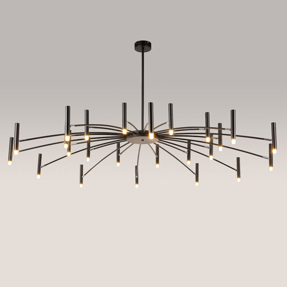 Arisha Modern Blown Linear Metal Multi-heads Chandelier - Neutral Decor