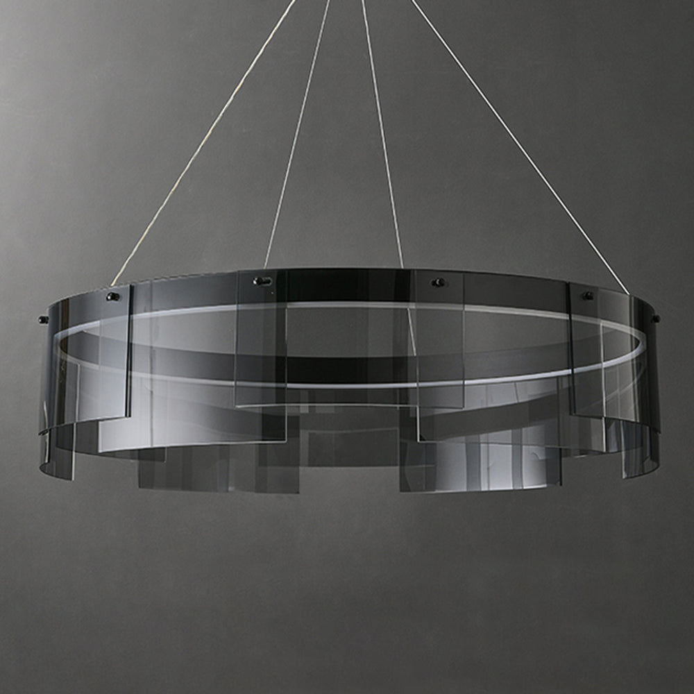 Arisha Modern Ring Metal Pendant Light, Black - Neutral Decor