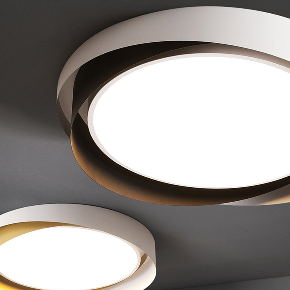 Arisha Modern Geometric Metal/Acrylic Flush Mount Ceiling Light, White/Gold - Neutral Decor