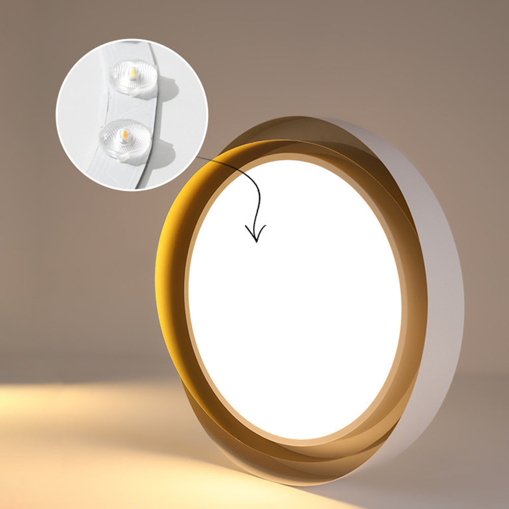 Arisha Modern Geometric Metal/Acrylic Flush Mount Ceiling Light, White/Gold - Neutral Decor