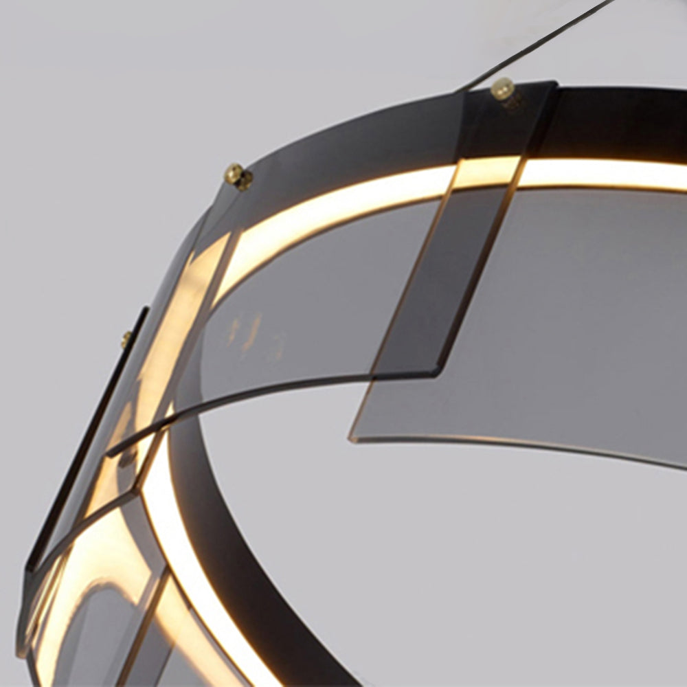 Arisha Modern Ring Metal Pendant Light, Black - Neutral Decor