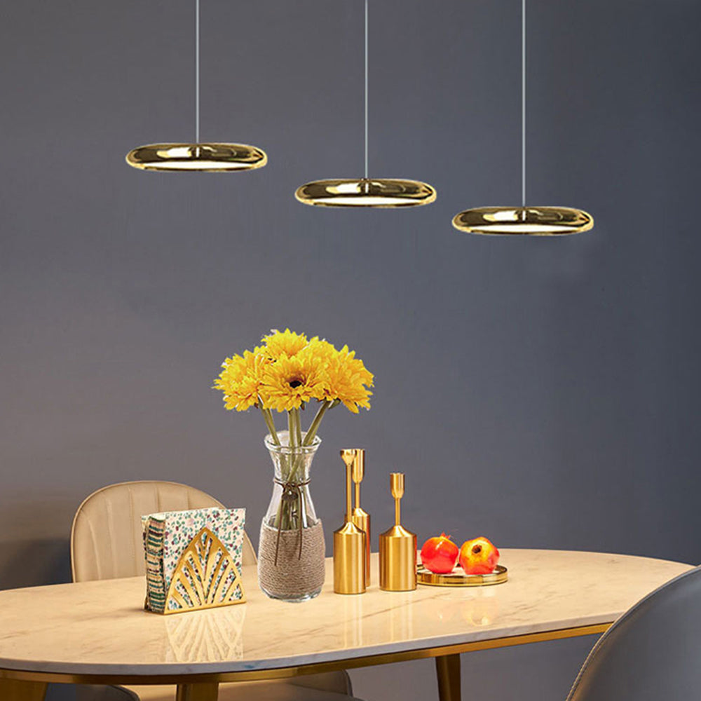 Arisha Minimalist Circular Metal Pendant Light,Silver/Gold/Rose Gold - Neutral Decor
