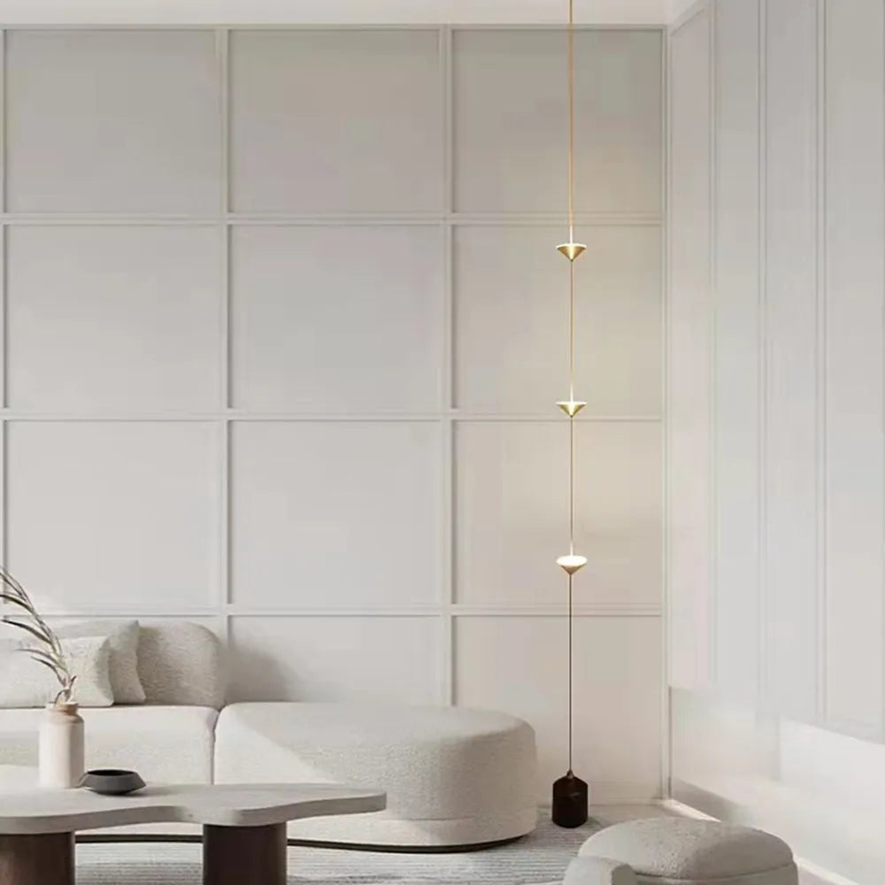 Arisha Full-Length Minimalist Linear Floor Lamp, 3 Bulbs - Neutral Decor