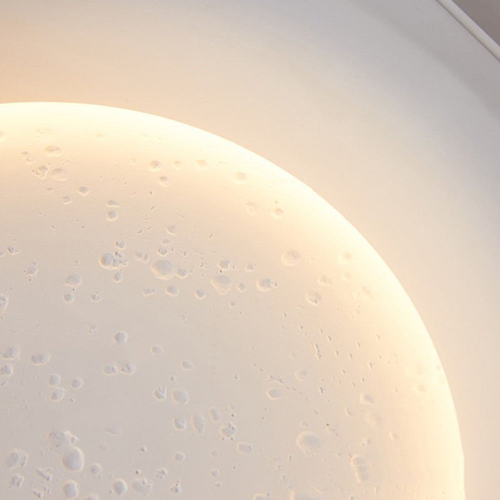Aria Decorative Moon Metal/Gypsum Wall Lamp, White - Neutral Decor