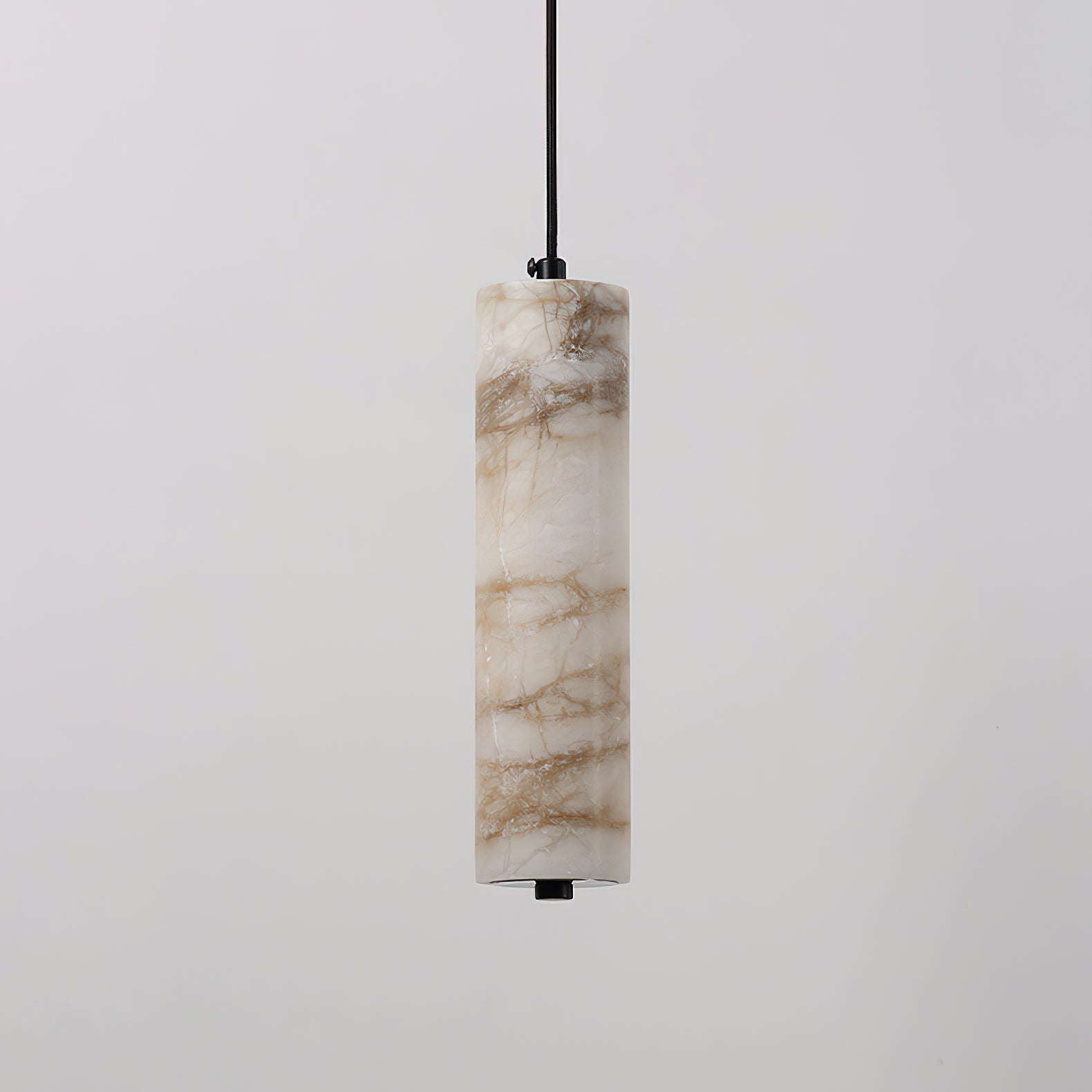 The brass finish option for the Devane Alabaster Pendant Light.