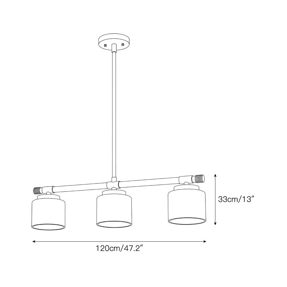 The Devon pendant lamp shown in a minimalist dining room setting.