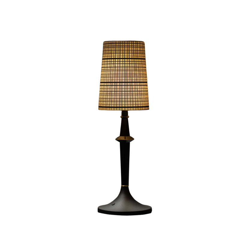 Devon Black Table Lamp with built-in battery on a neutral background.