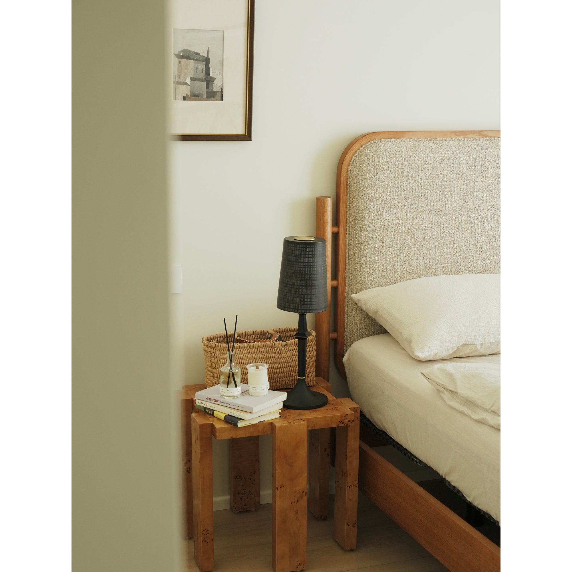 The Devon lamp unlit, showcasing its black finish.