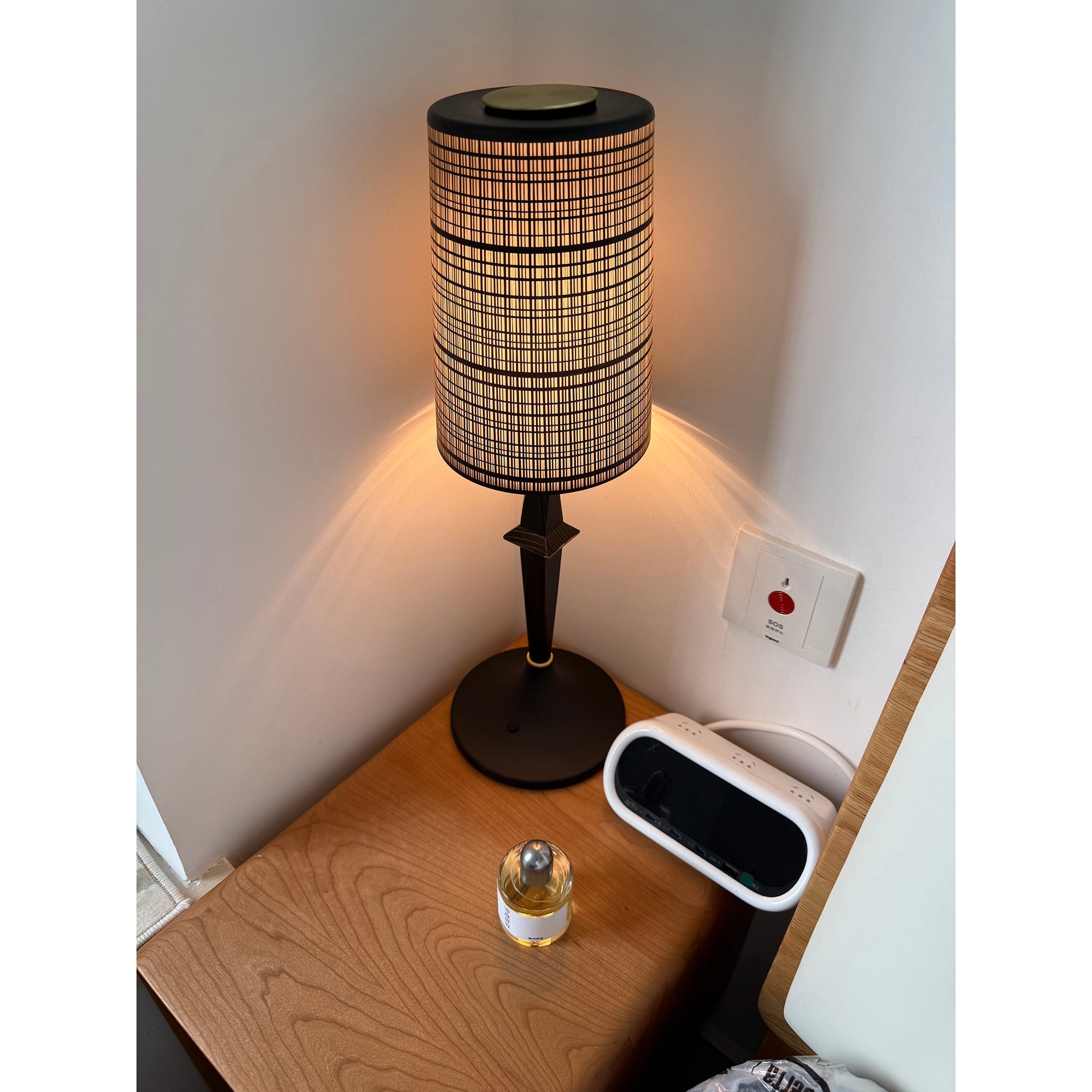 The Devon Black Table Lamp as a decorative accent piece.