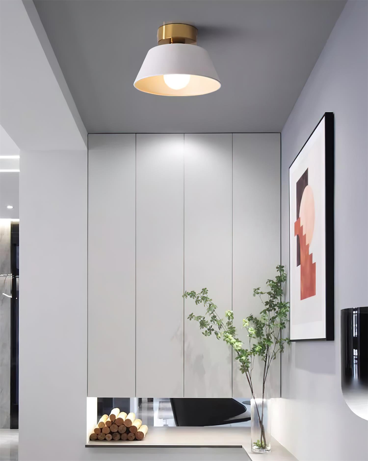 Ceiling Light Metal Canopy Modern Flush Mount Fixture Minimalist