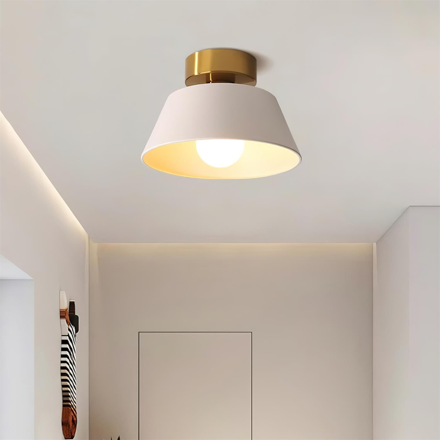 Ceiling Light Metal Canopy Modern Flush Mount Fixture Minimalist