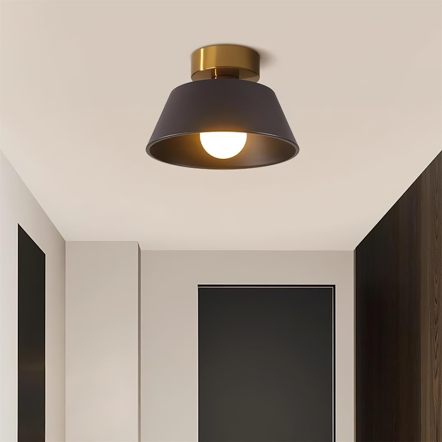 Ceiling Light Metal Canopy Modern Flush Mount Fixture Minimalist