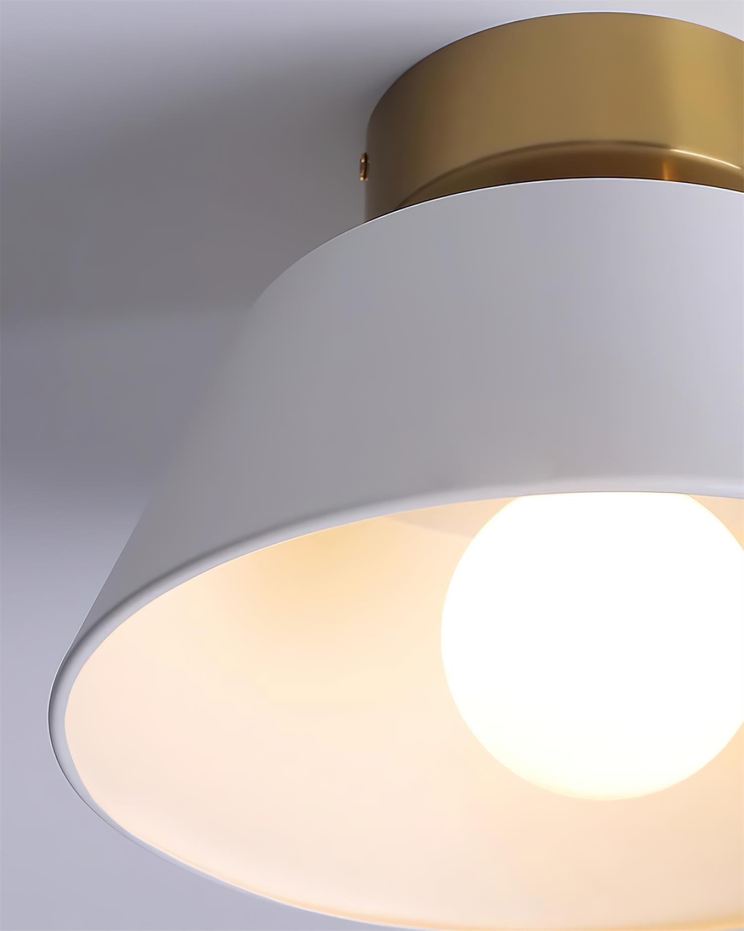 Ceiling Light Metal Canopy Modern Flush Mount Fixture Minimalist