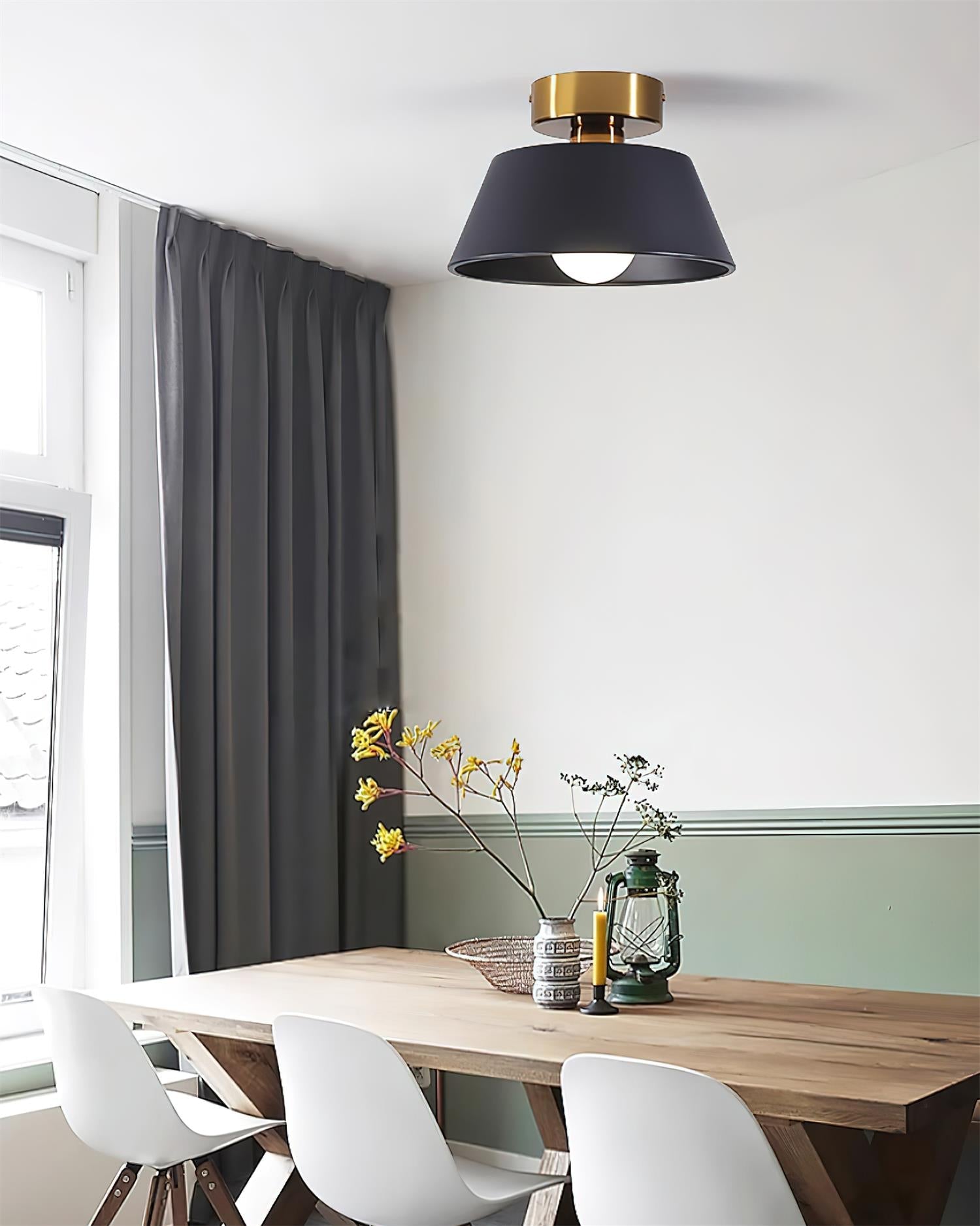Ceiling Light Metal Canopy Modern Flush Mount Fixture Minimalist