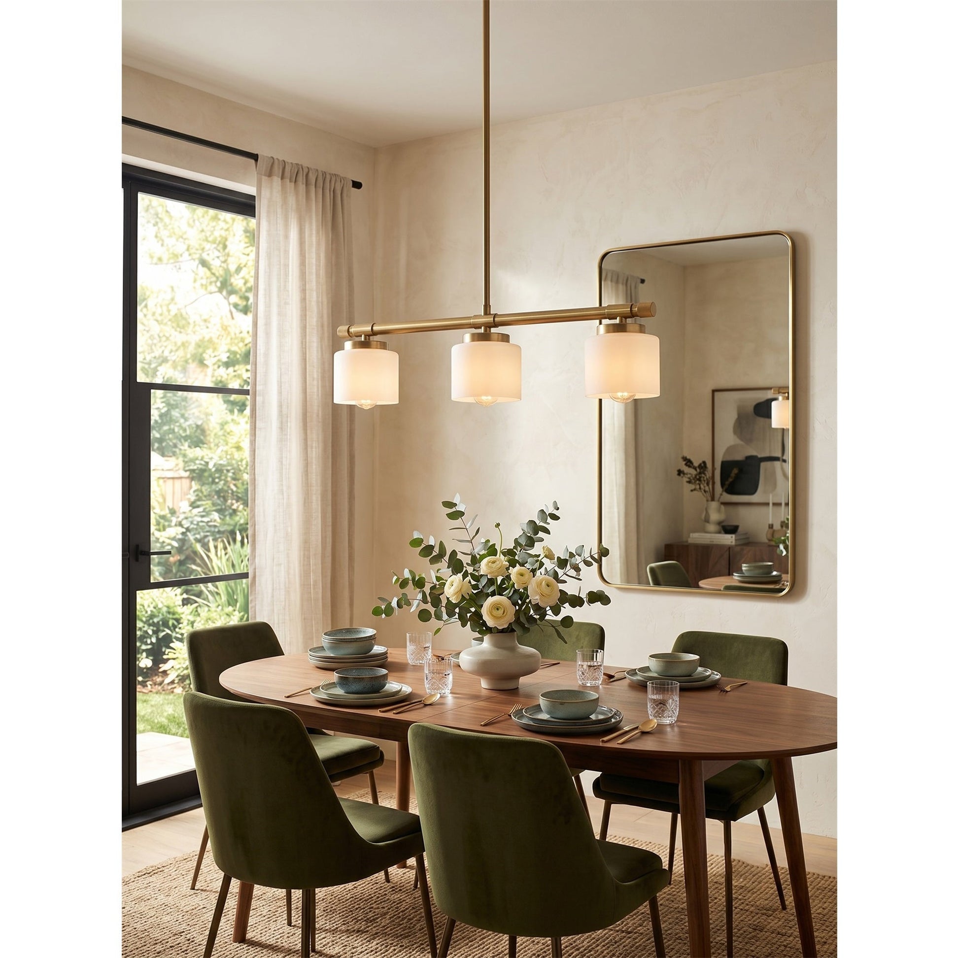 Angled view of the pendant lamp showcasing its clean architectural lines.