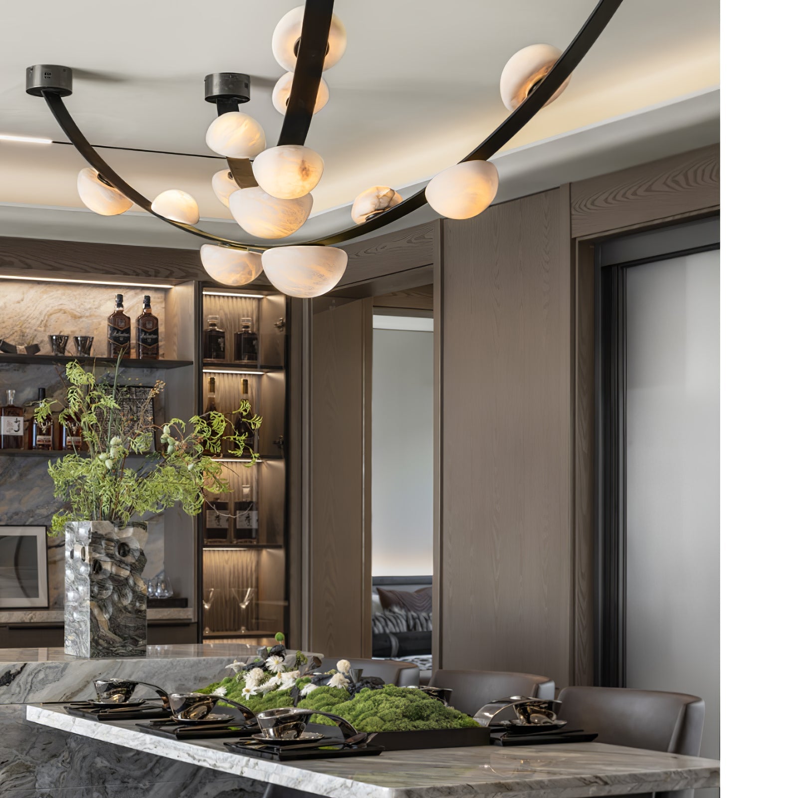 Evcaria Alabaster Chandelier-Neutral Decor