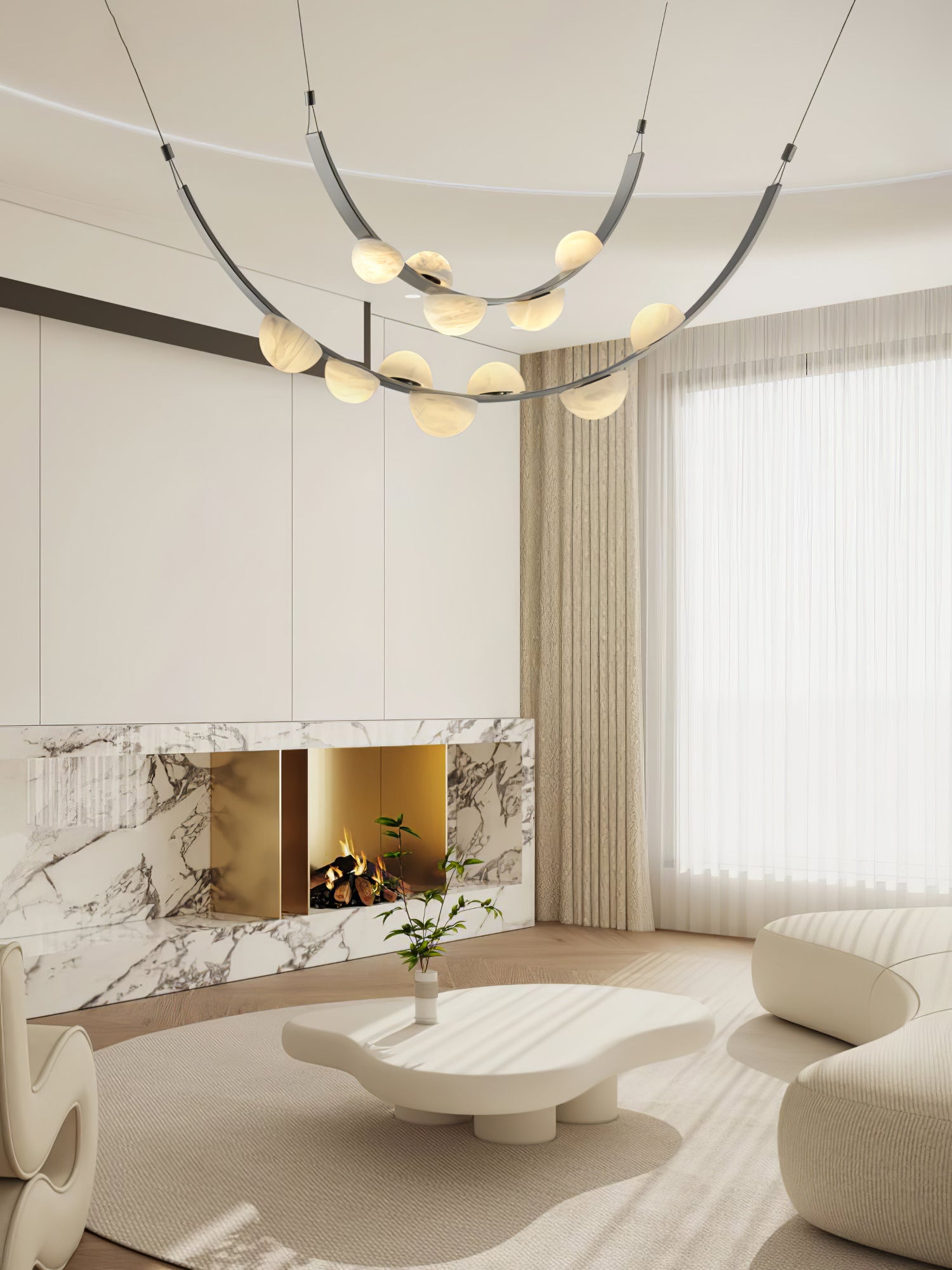 Evcaria Alabaster Chandelier-Neutral Decor