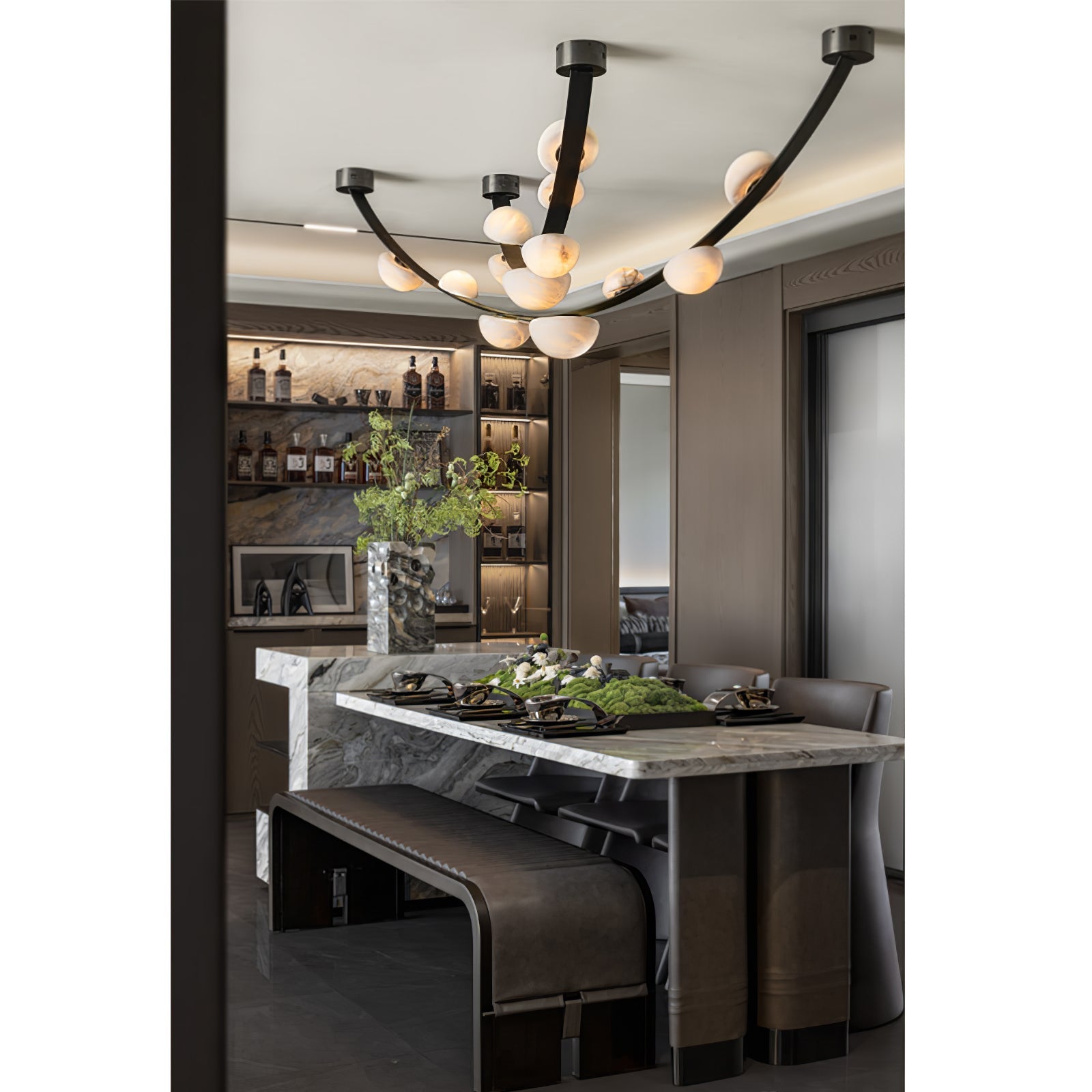 Evcaria Alabaster Chandelier-Neutral Decor