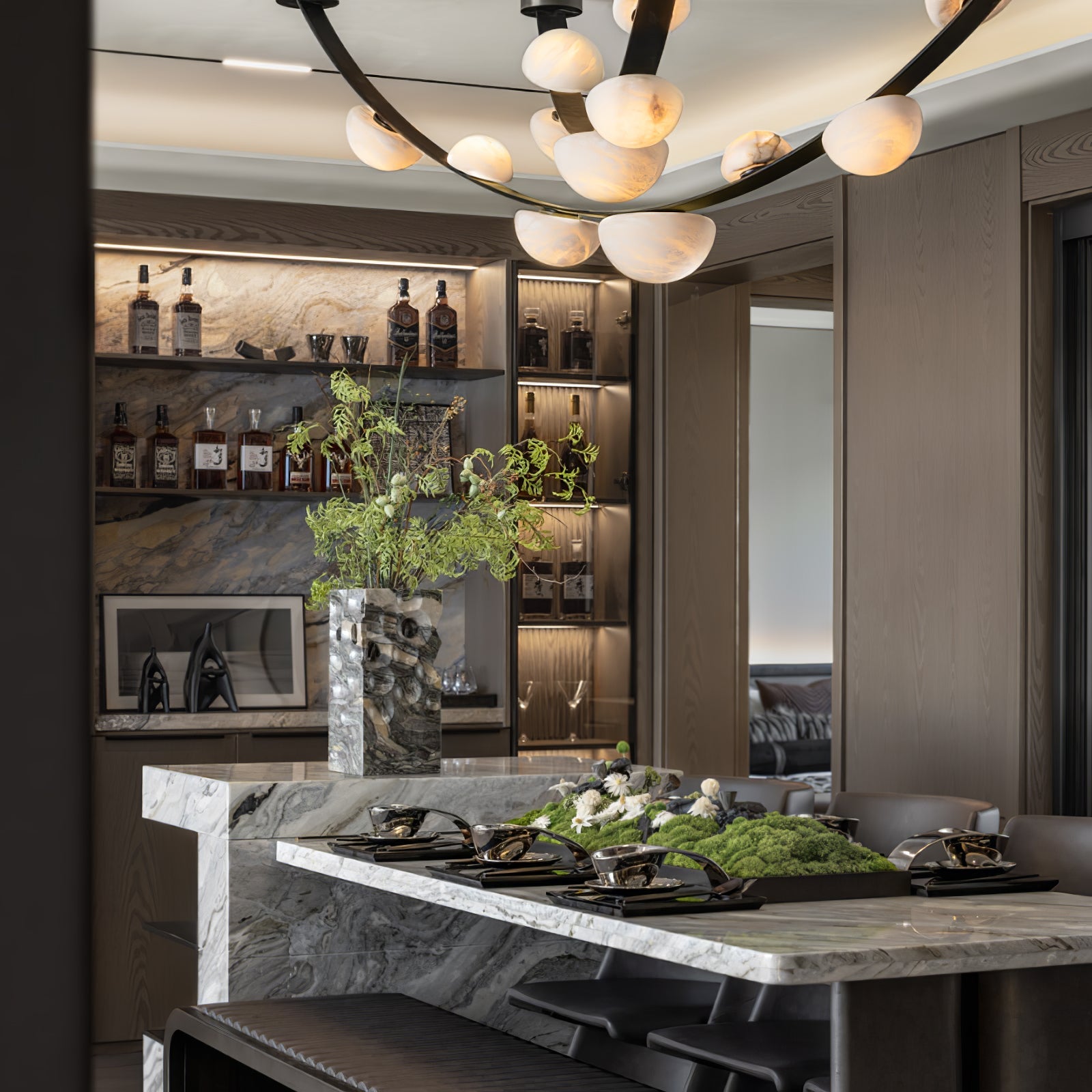 Evcaria Alabaster Chandelier-Neutral Decor