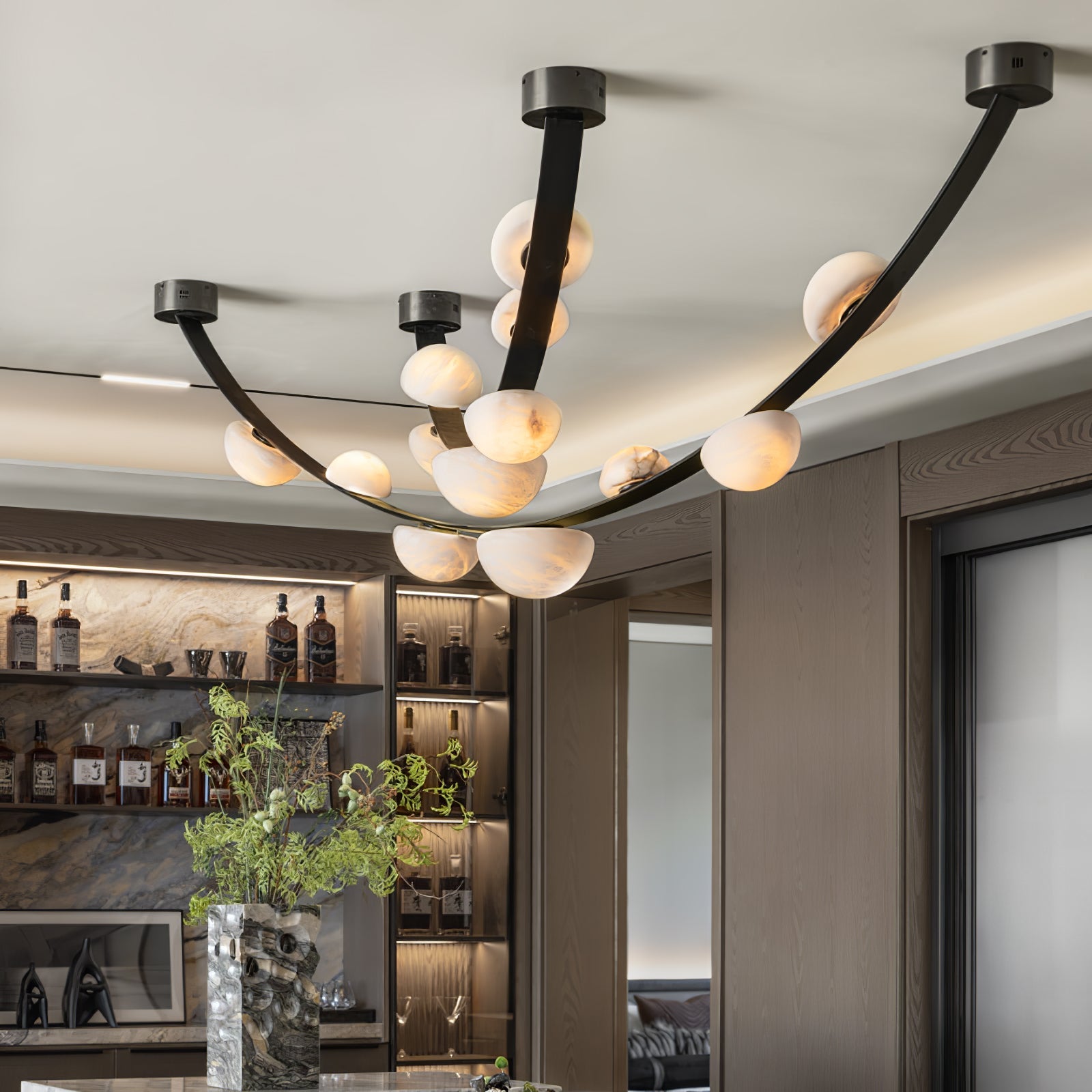 Evcaria Alabaster Chandelier-Neutral Decor