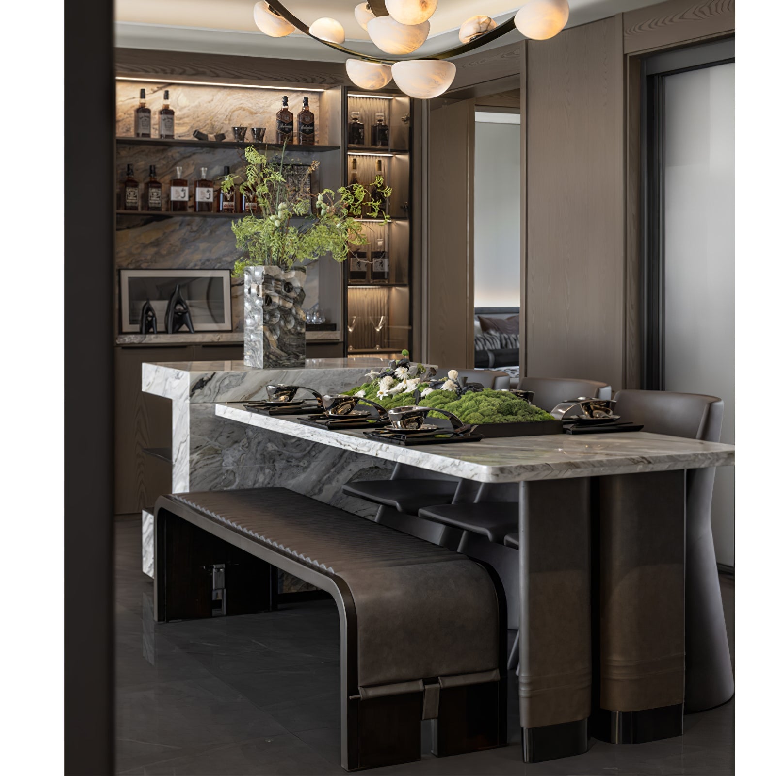 Evcaria Alabaster Chandelier-Neutral Decor