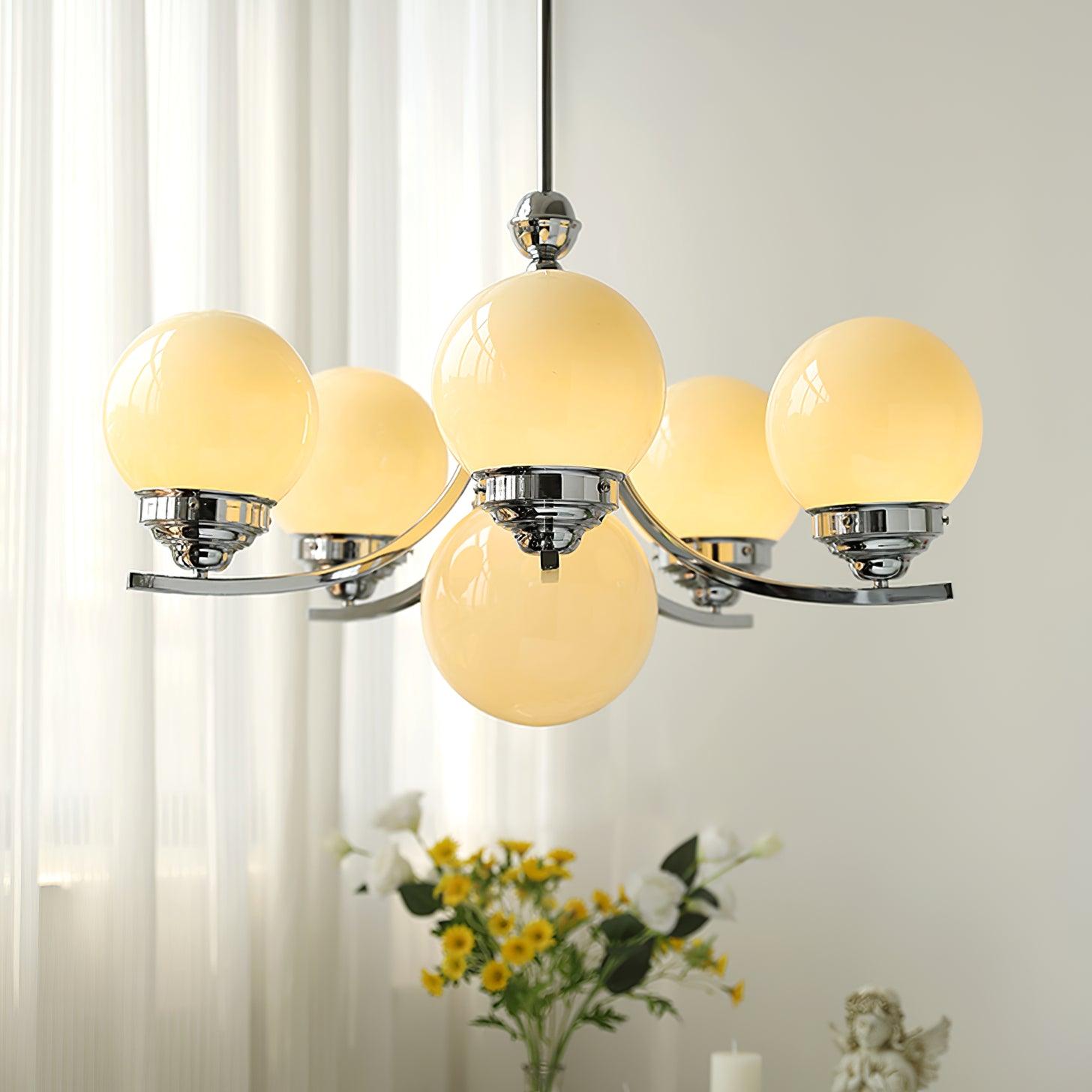 Dusk Chandelier Globe Chrome Modern 5-Light-Neutral Decor